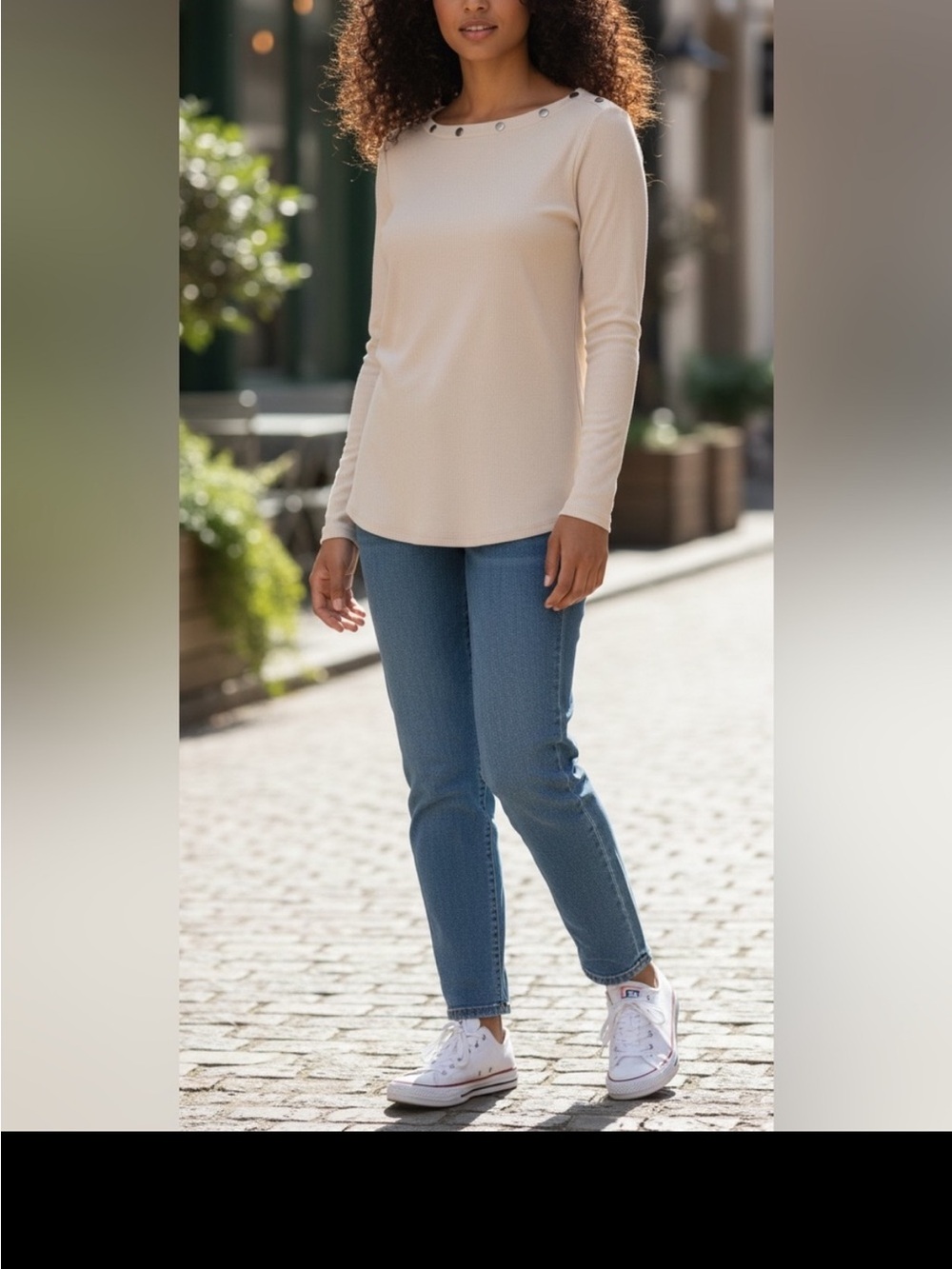 Alfani White Ribbed Knit Top NWT | Silver Embellished • Ribbed Knit Medium